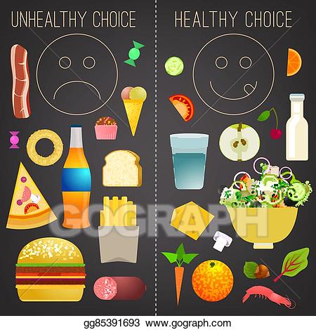 Vector stock food infographics. Healthy clipart healthy choice