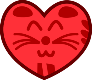 hearts clipart cat