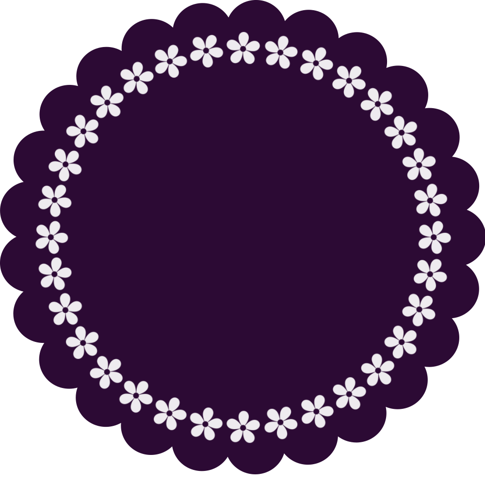 Purple clipart doily. Frame flor png brinde