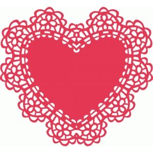 heart clipart doily