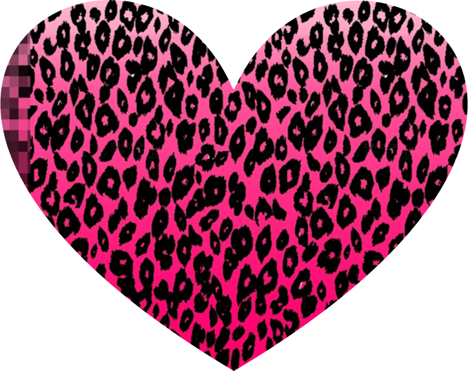 heart clipart leopard print