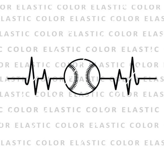 Svg ekg design cricut. Heartbeat clipart baseball