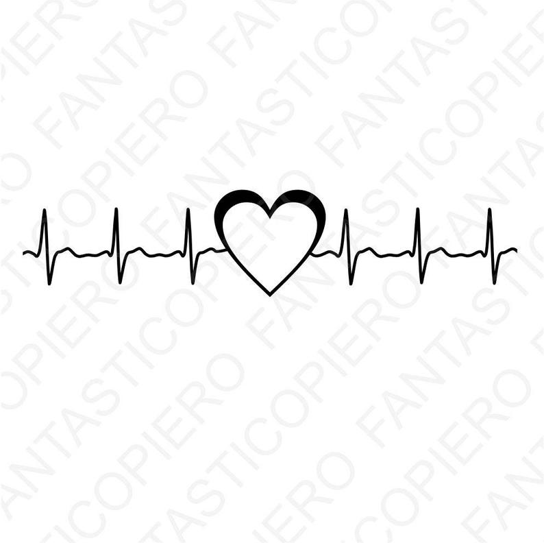 Heartbeat clipart cardio heart. Svg files for silhouette