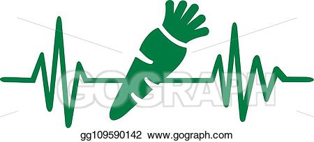Heartbeat clipart green. Vector vegetarian line 