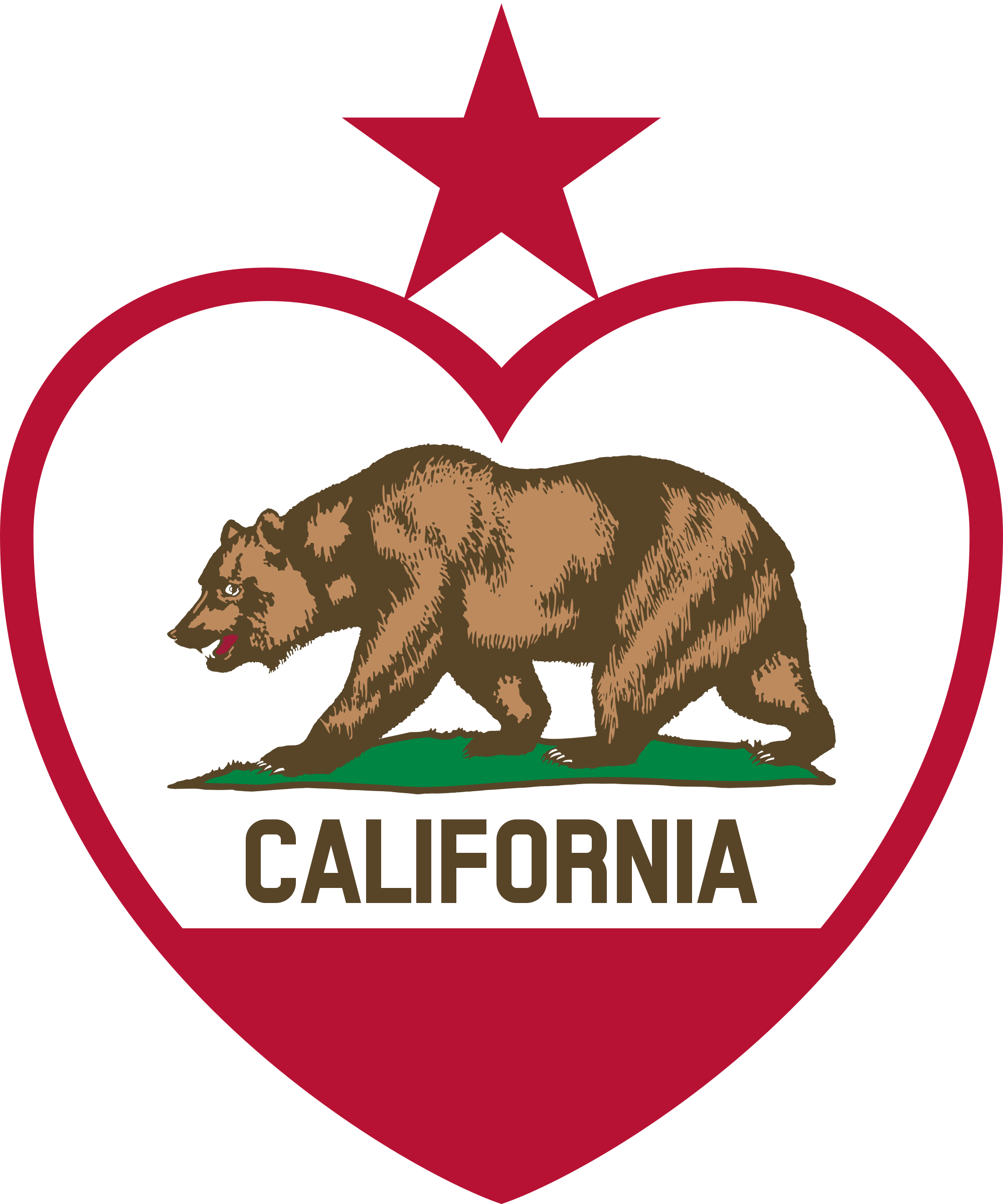Hearts clipart bear. California flag heart star