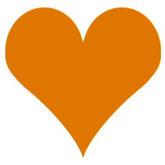hearts clipart orange