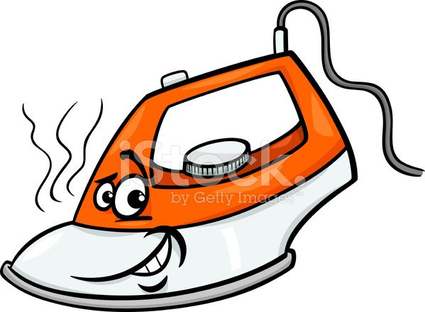 Hot iron cartoon illustration. Heat clipart object