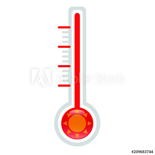 Heat clipart vector. Thermometer hot icon illustration