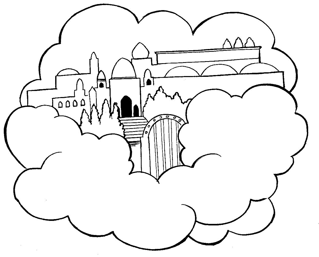 heaven clipart colouring page