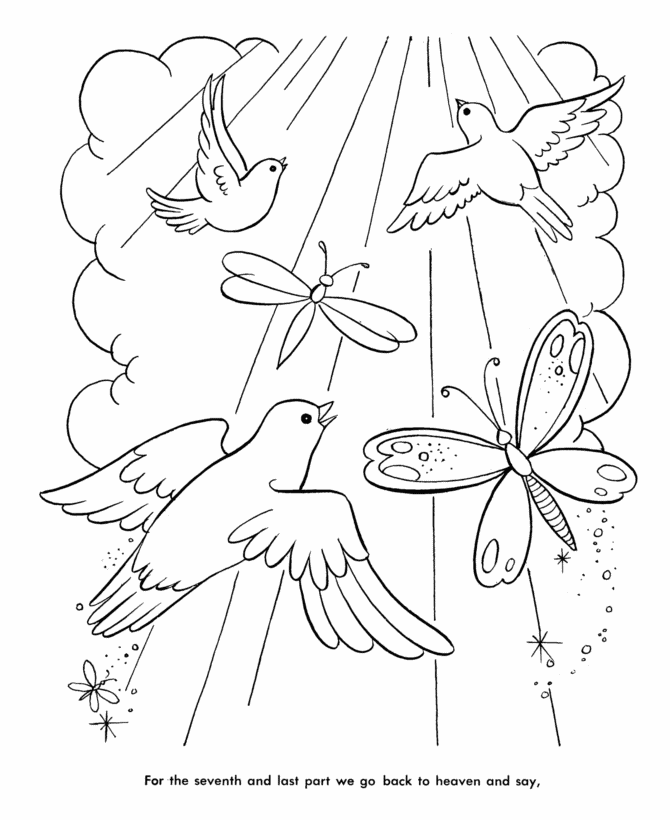 heaven clipart colouring page