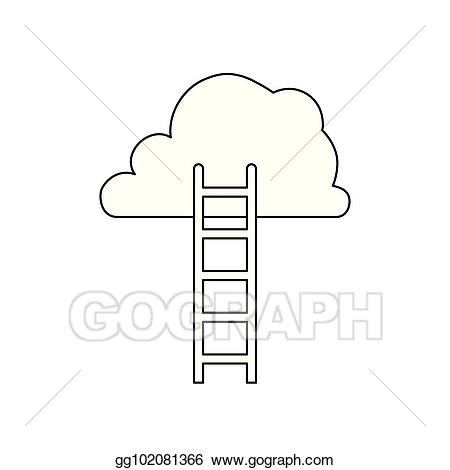 Heaven clipart design. Vector art ladder to