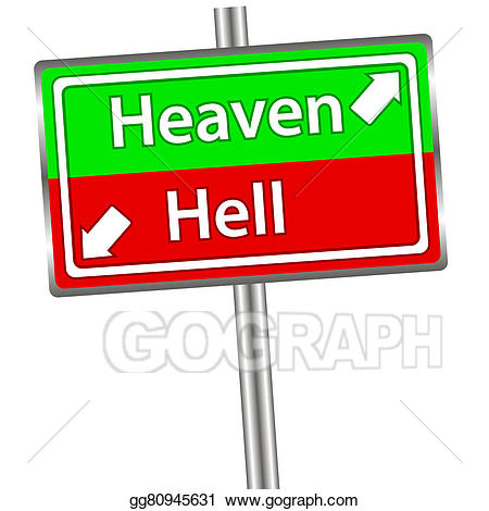 Heaven clipart street. Stock illustration and hell