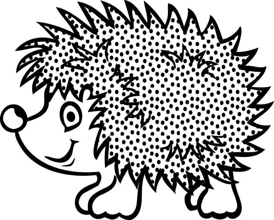 Hedgehog clipart black and white, Hedgehog black and white Transparent