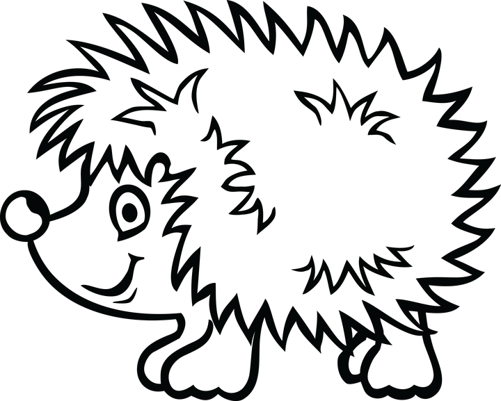 hedgehog clipart black and white