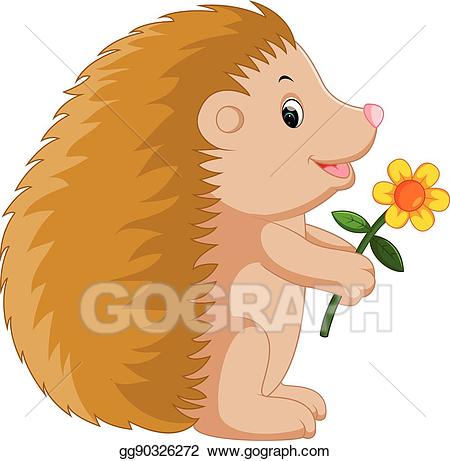 Hedgehog clipart cartoon. Vector cute illustration 
