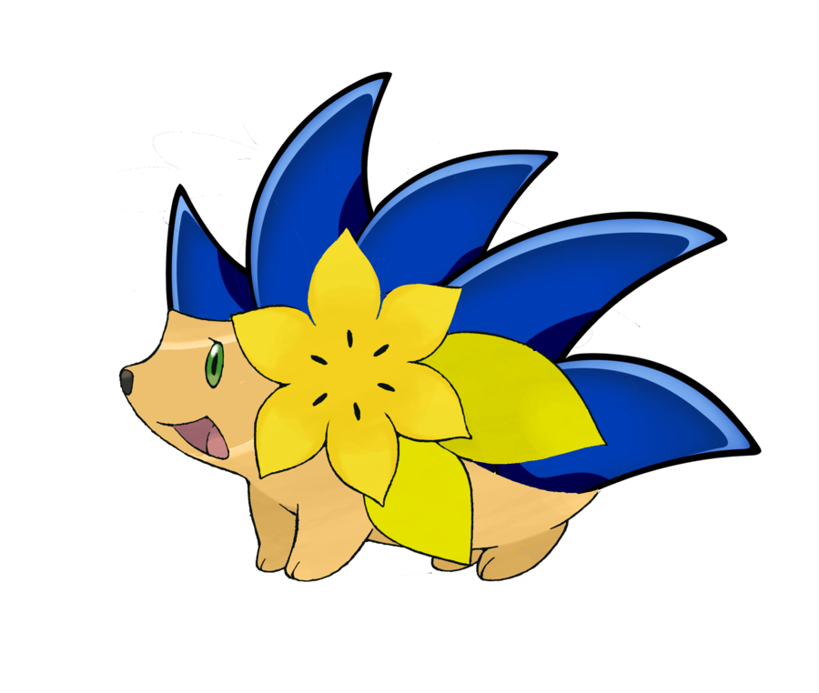 Shaymin the by deamon. Hedgehog clipart flower