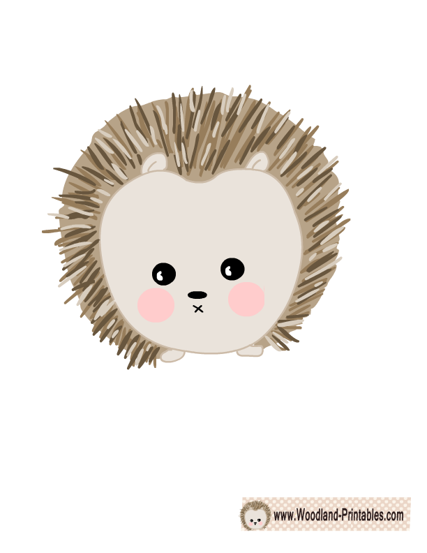 Free printable cute hedgehog. Woodland clipart adorable fox