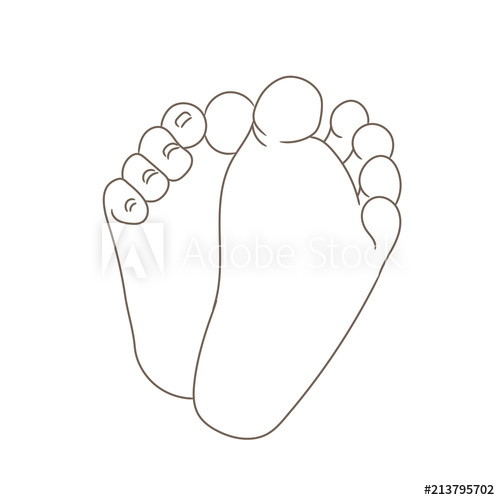 Newborn baby soles barefoot. Heels clipart bare foot