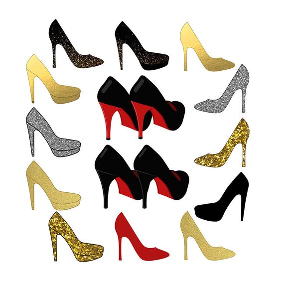 heels clipart gold heel