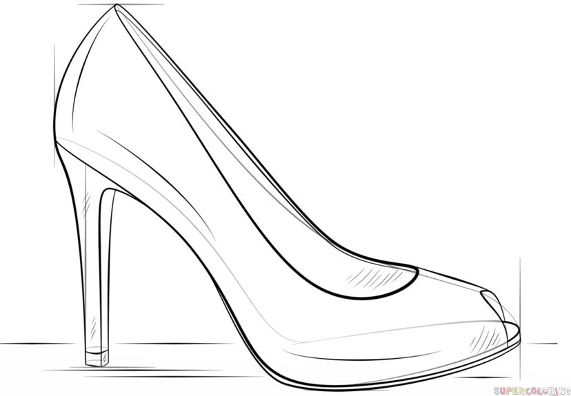 heels clipart pencil sketch