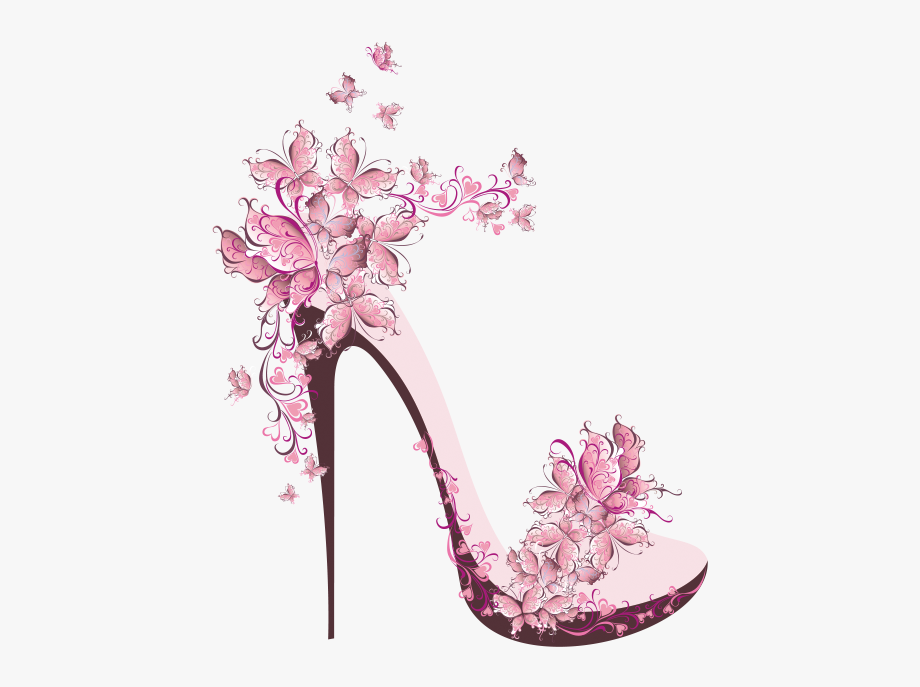 Heels clipart pink. High heel butterfly stiletto