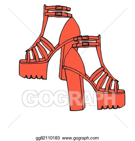 heels clipart platform shoe