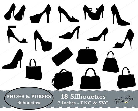 Svg shoe purses and. Heels clipart purse