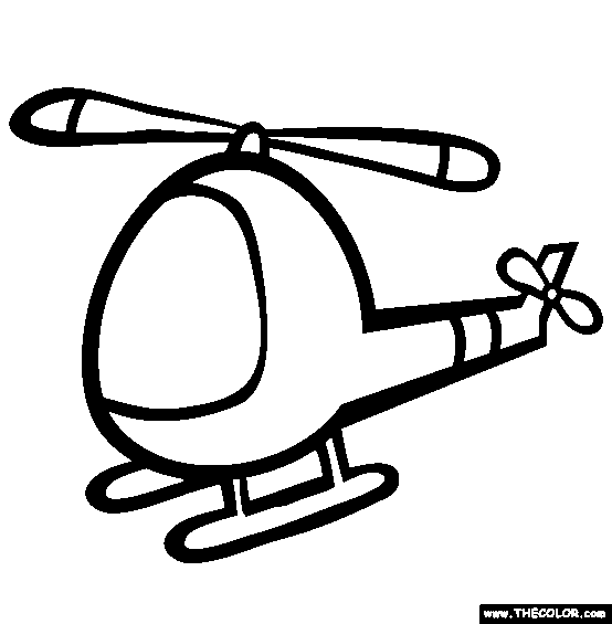 helicopter clipart colouring page