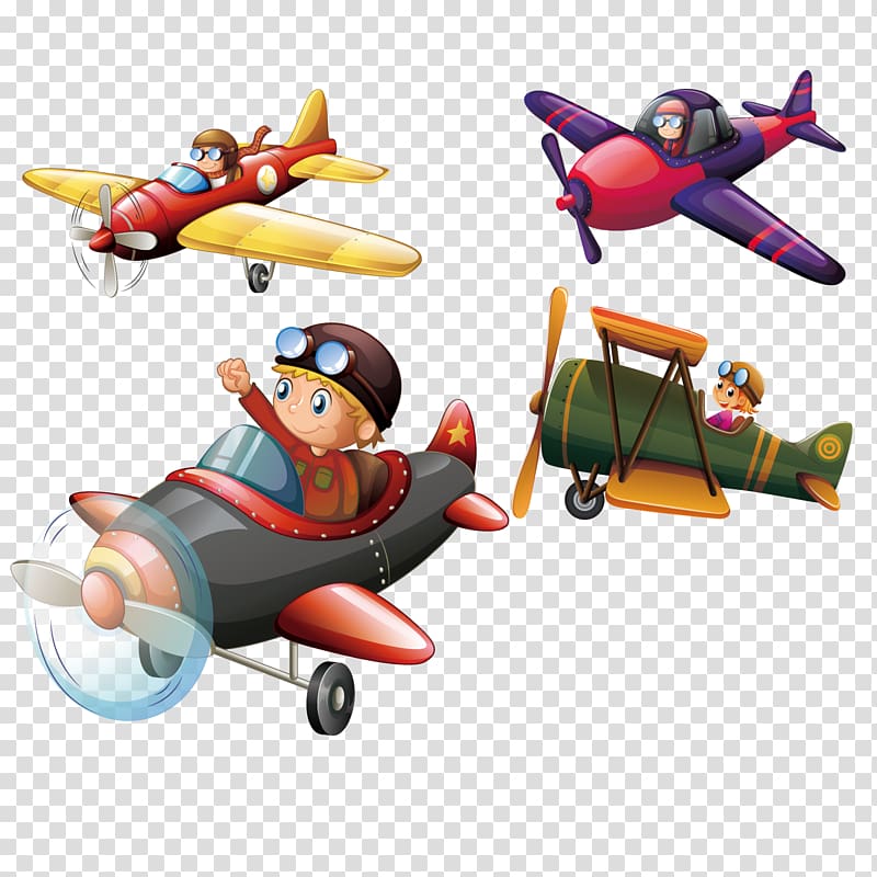 Helicopter clipart helicopter pilot. Four assorted airplane illustration