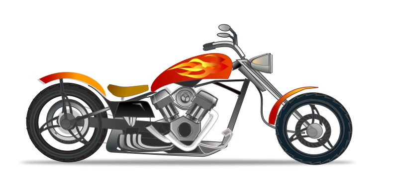 motorcycle clipart orange