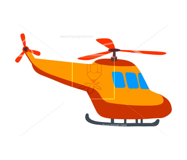 helicopter clipart orange