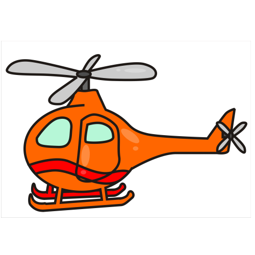 helicopter clipart orange