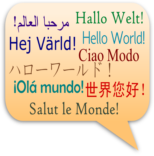 hello clipart different language