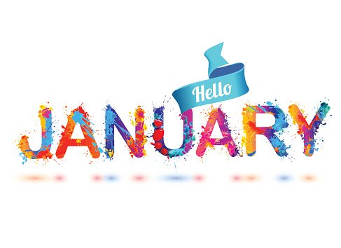 Hello clipart january. Splash paint letters image