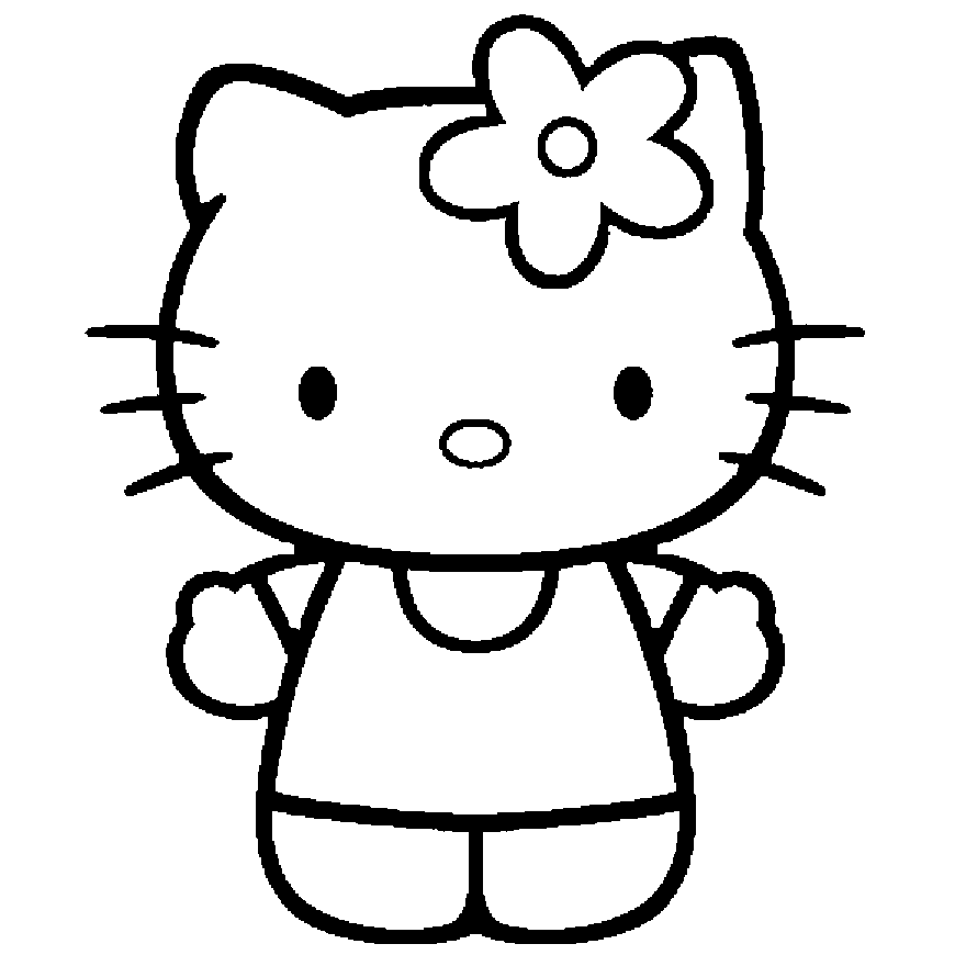 kitty clipart black and white