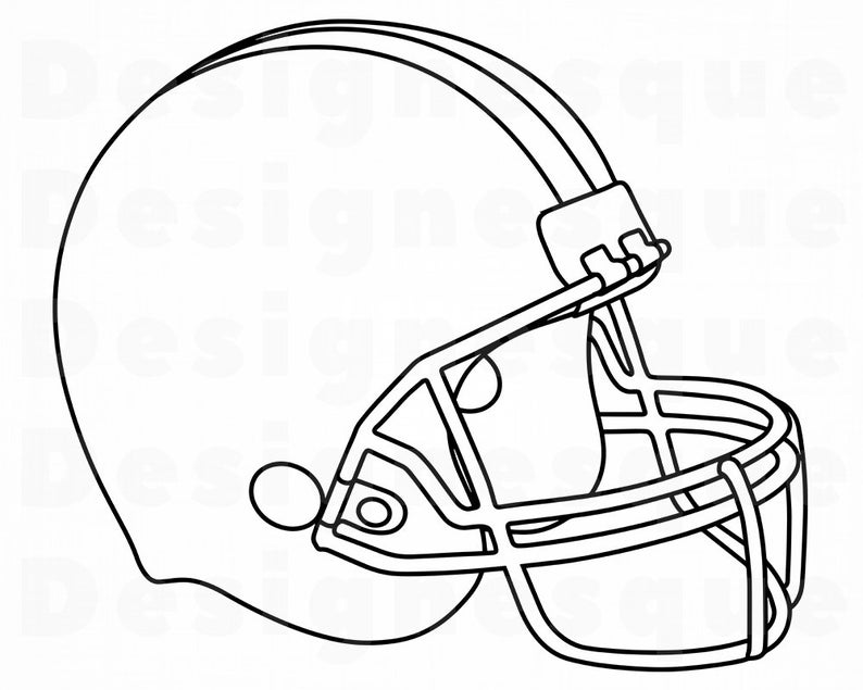 Helmet clipart outline. Football svg files for