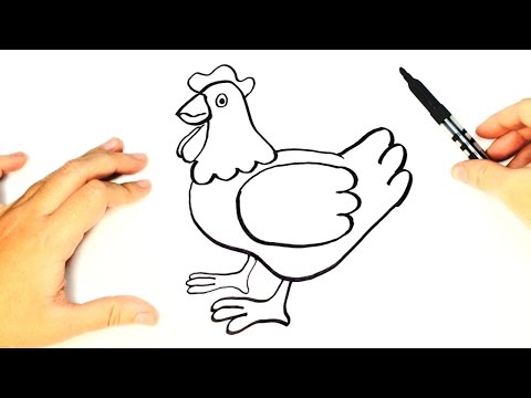 Hen clipart easy. How to draw a