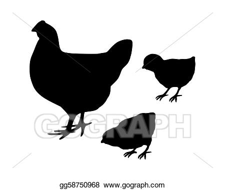 Hen clipart omnivorous animal. Eps illustration and chicks