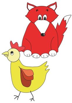 And the fox . Hen clipart rosie