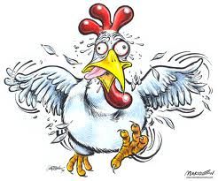 hen clipart scared