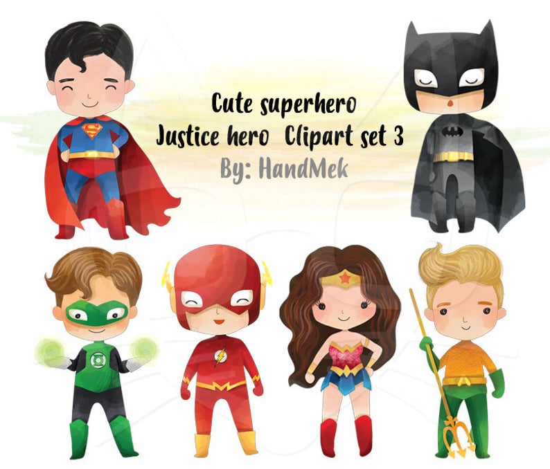 Superhero set justice png. Hero clipart cute