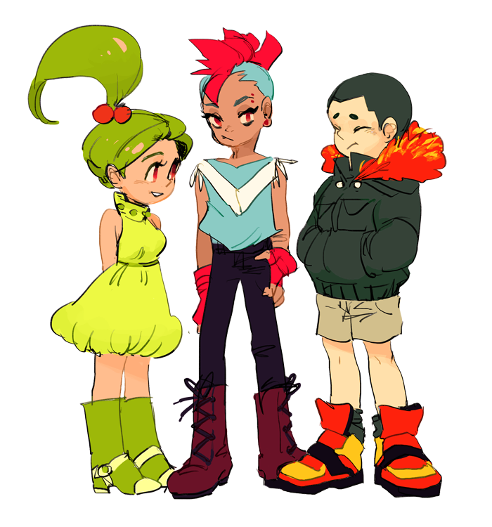 Gijinka chikorita totodile and. Hero clipart dex the heart