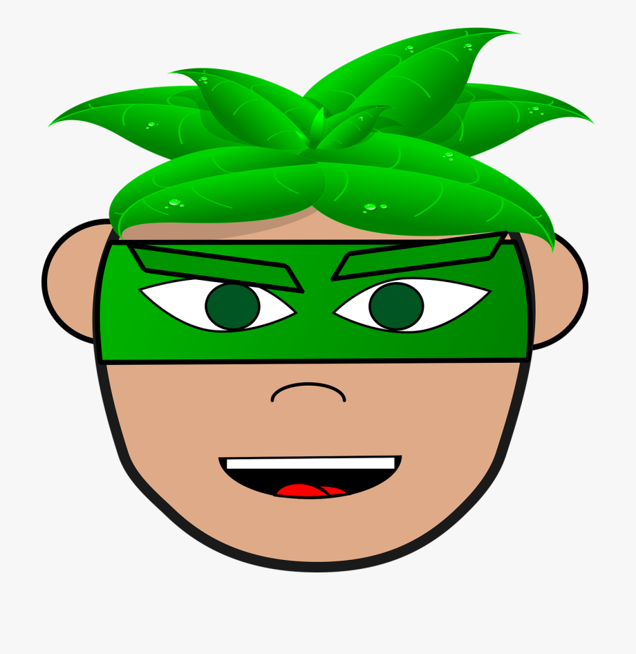 Dress up eco green. Hero clipart head