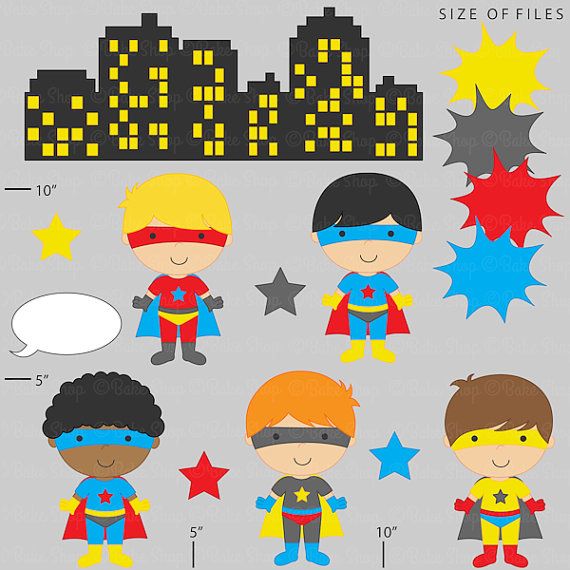 Superhero digital clip art. Hero clipart office