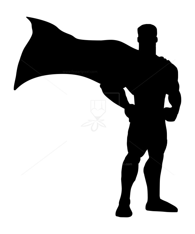 Super free vectors illustrations. Hero clipart silhouette