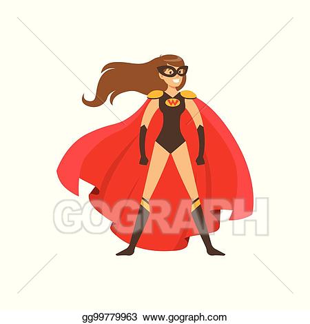 Hero clipart superpower. Vector art woman superhero