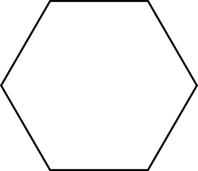 Large for pattern block. Hexagon clipart