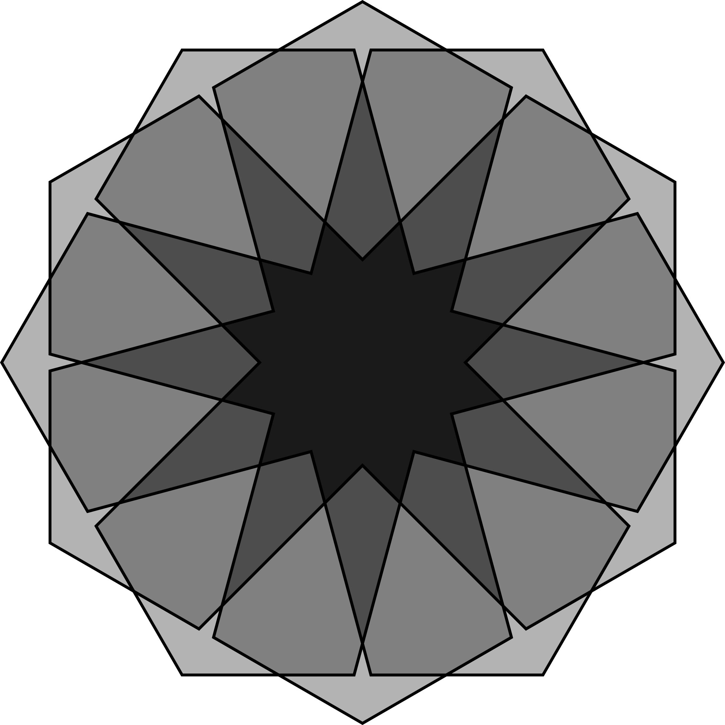 hexagon clipart black and white