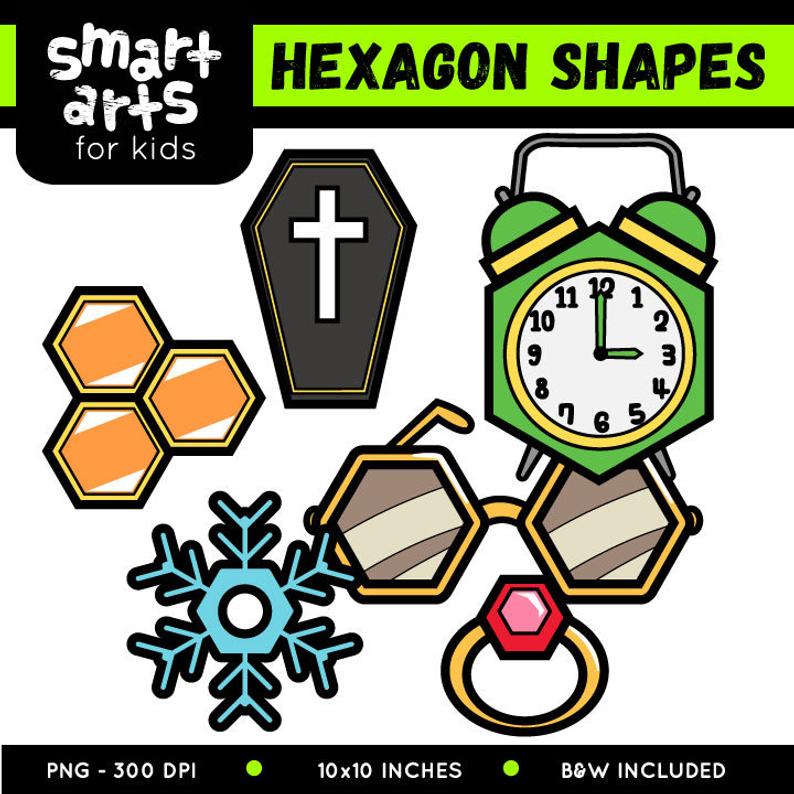 Hexagon clipart cartoon. Shapes clip art instant