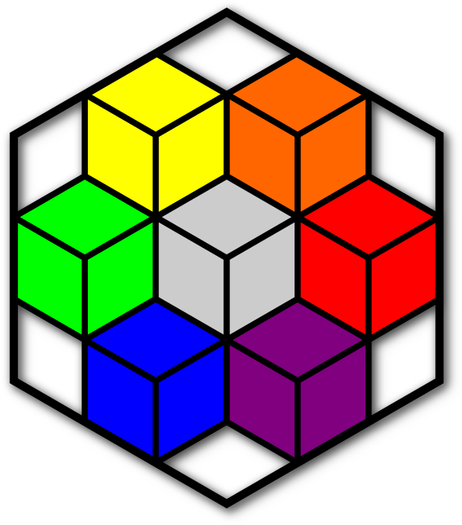 hexagon clipart colored